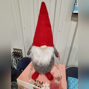 Holiday Gnome Plush Decor - Red and Gray